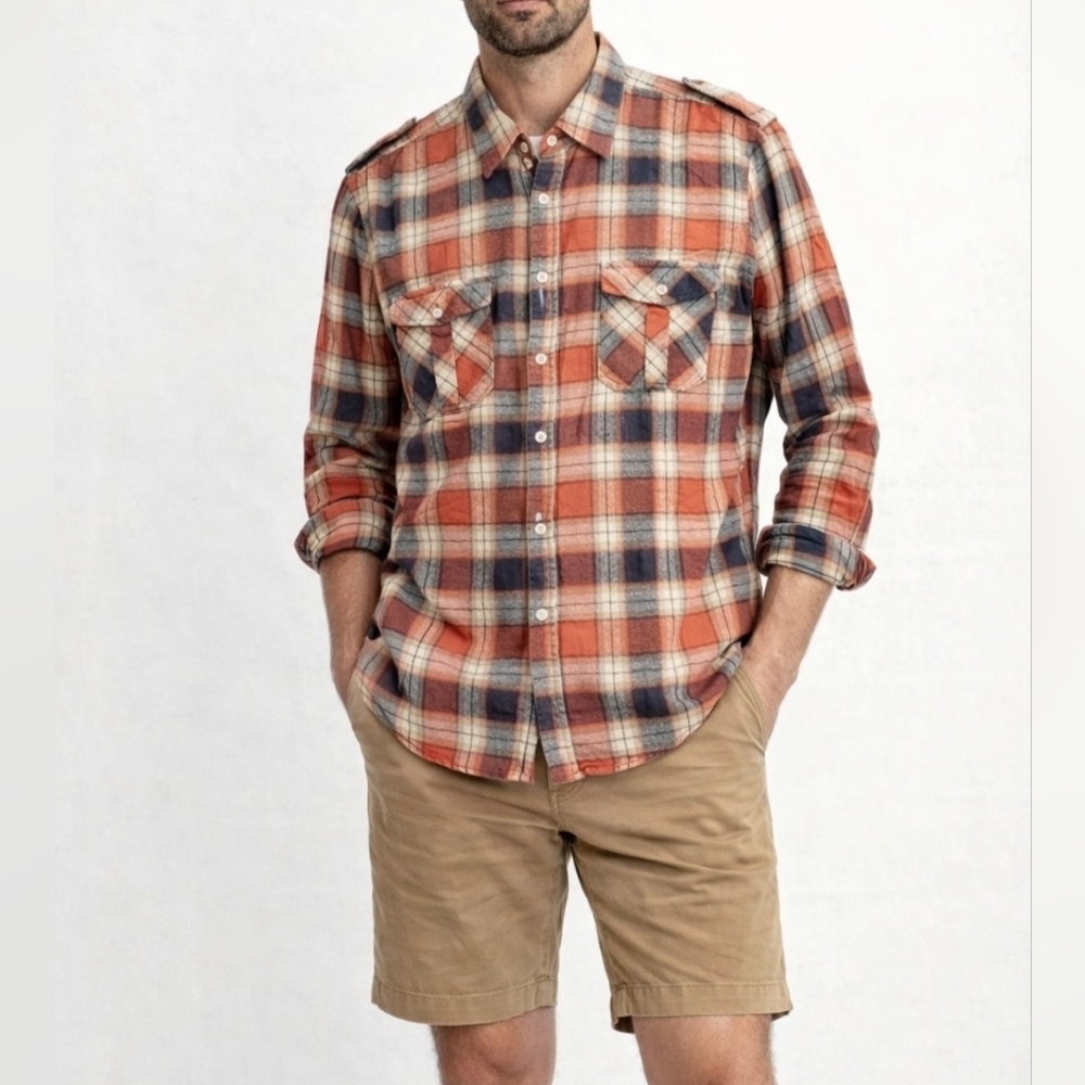 Galaxy by Harvic Casual Plaid Shirt Mens Size XL 100% Cotton